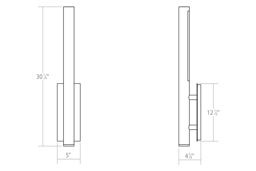 Sonneman Flue LED Sconce - Textured White, 30"