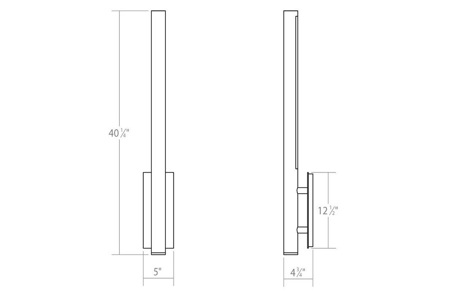 Sonneman Flue LED Sconce - Textured Bronze, 40"