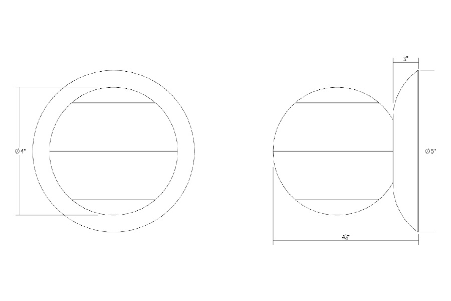 Sonneman Hemisphere Sconce - Natural Anodized, Two Sided