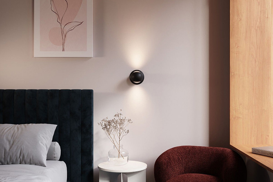 Sonneman Hemisphere Sconce - Textured Black, Two Sided