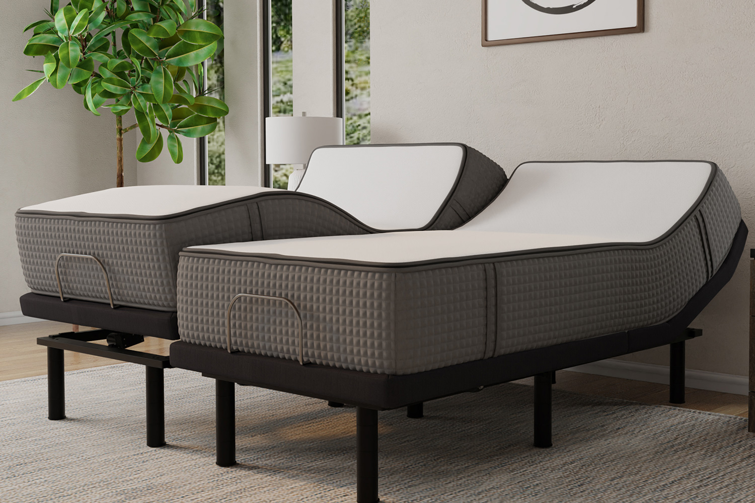 South Bay - 12" Soft and Firm Flippable Gel Infused Memory Foam Mattress and Model G Adjustable Bed Base