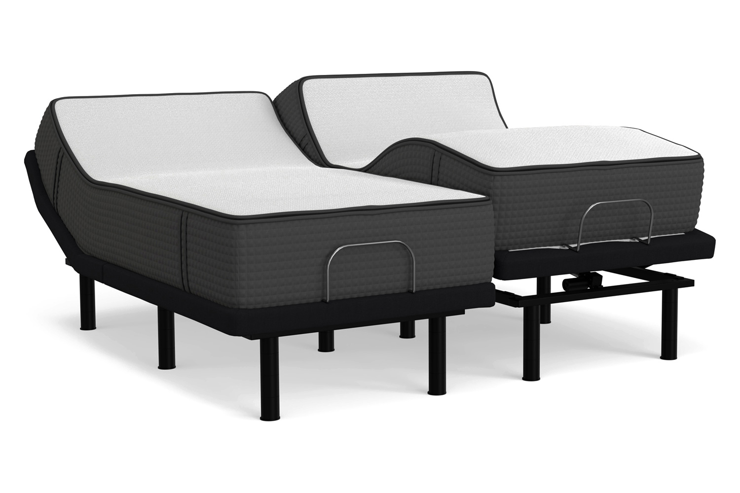 South Bay 12" Soft and Firm Flippable Gel Infused Cal King Split Memory Foam Mattress and Model G Adjustable Bed Base