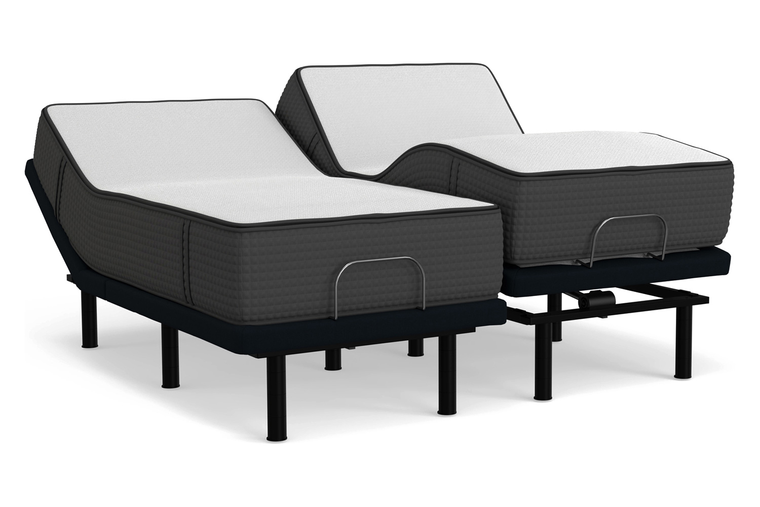 South Bay 12" Soft and Firm Flippable Gel Infused King Split Memory Foam Mattress and Model P Adjustable Bed Base