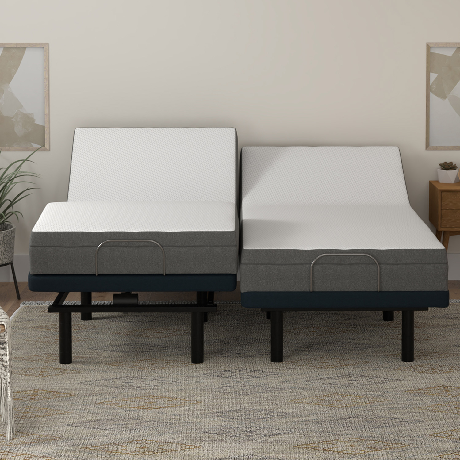 South Bay 8" Firm Gel Infused Cal King Split Memory Foam Mattress and Model 3 Adjustable Bed Base