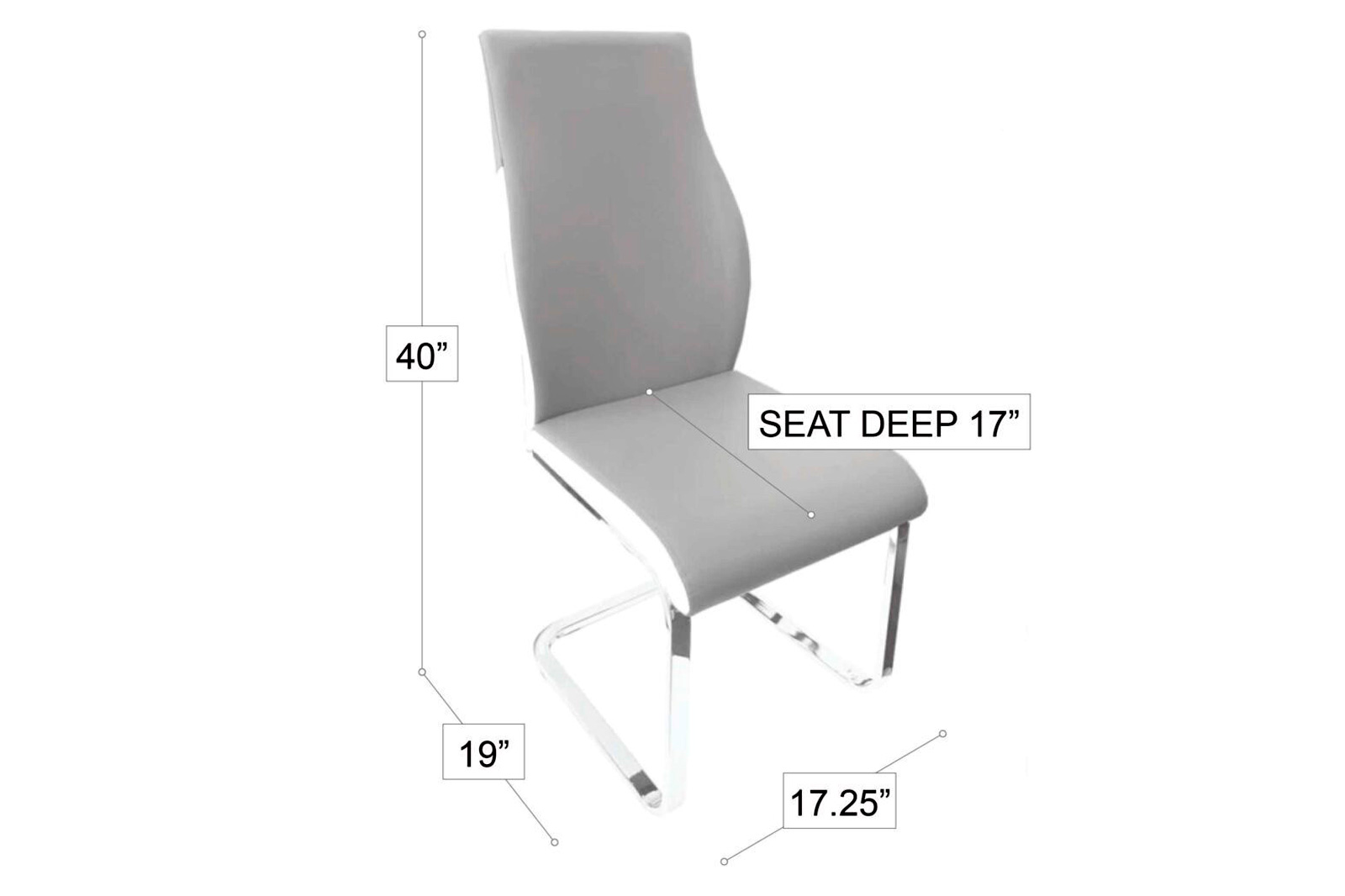 Stanza Crystal Dining Chair - Gray & White