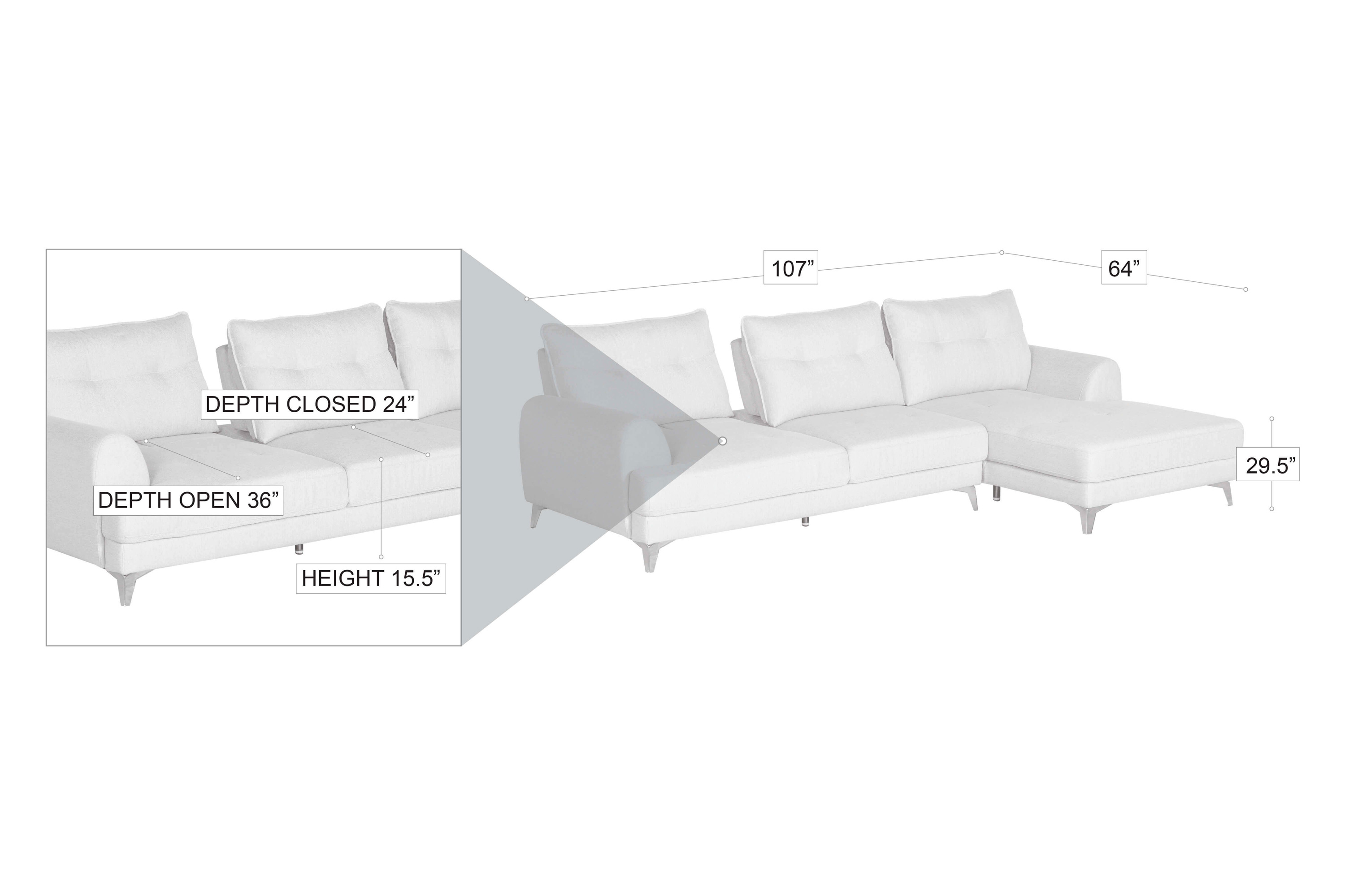 Stanza Alaska Sectional - Gray