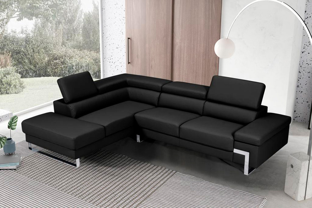 Stanza Athena Left Facing Sectional - Black
