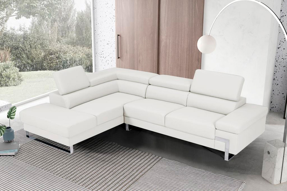 Stanza Athena Left Facing Sectional - White