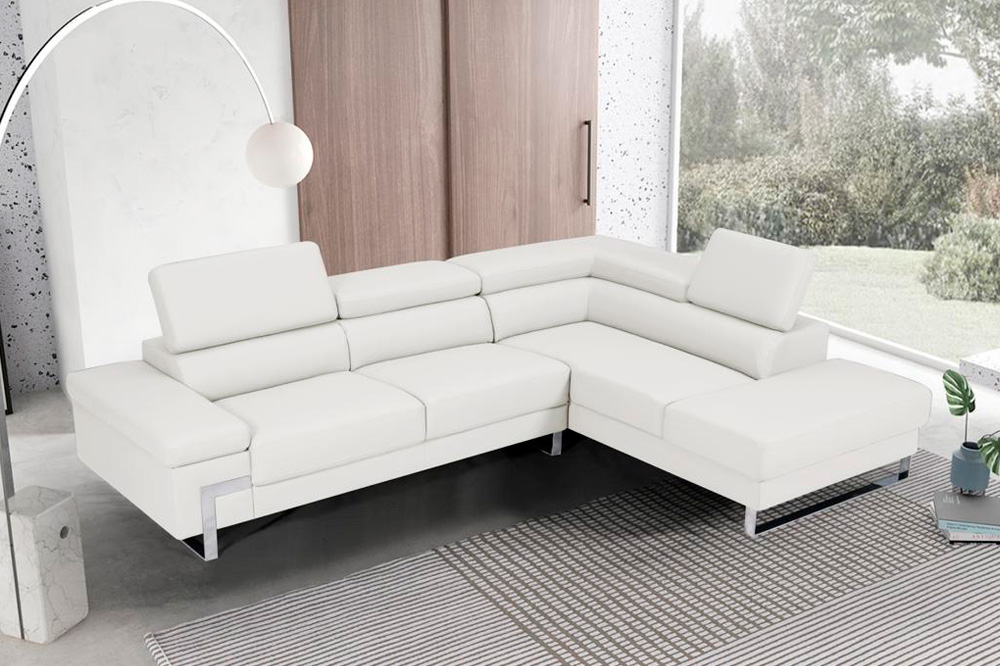 Stanza Athena Right Facing Sectional - White