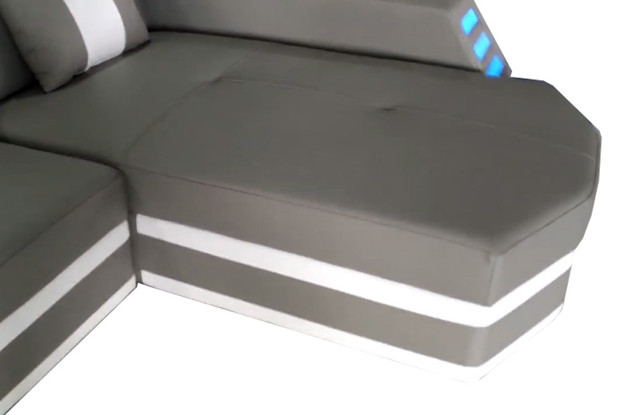 Stanza Boa Left Facing Sectional with LED - Gray