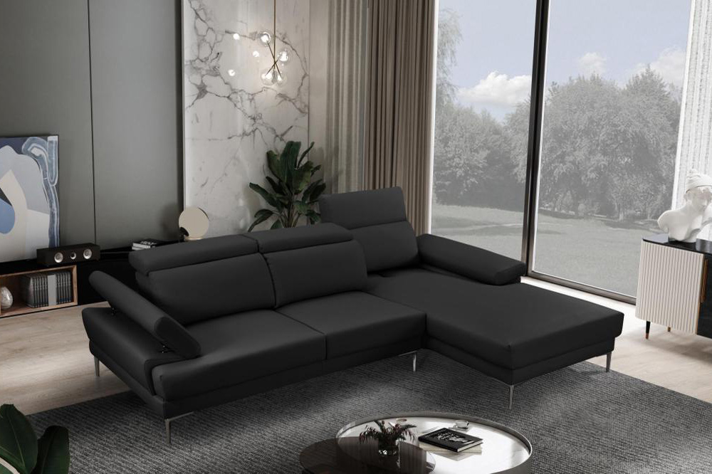 Stanza Kim Right Facing Sectional - Black