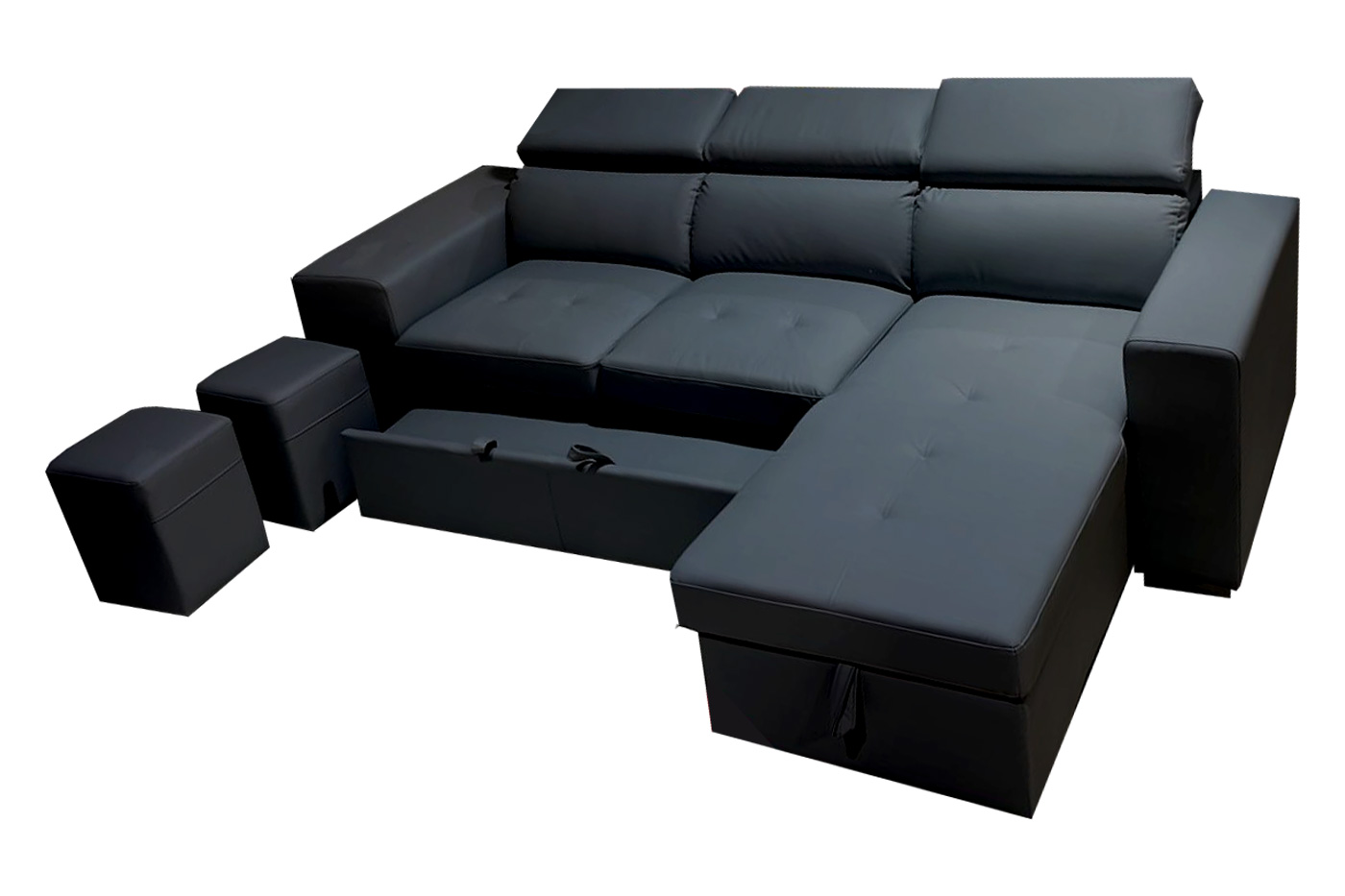 Stanza Milano Reversible Sectional - Black