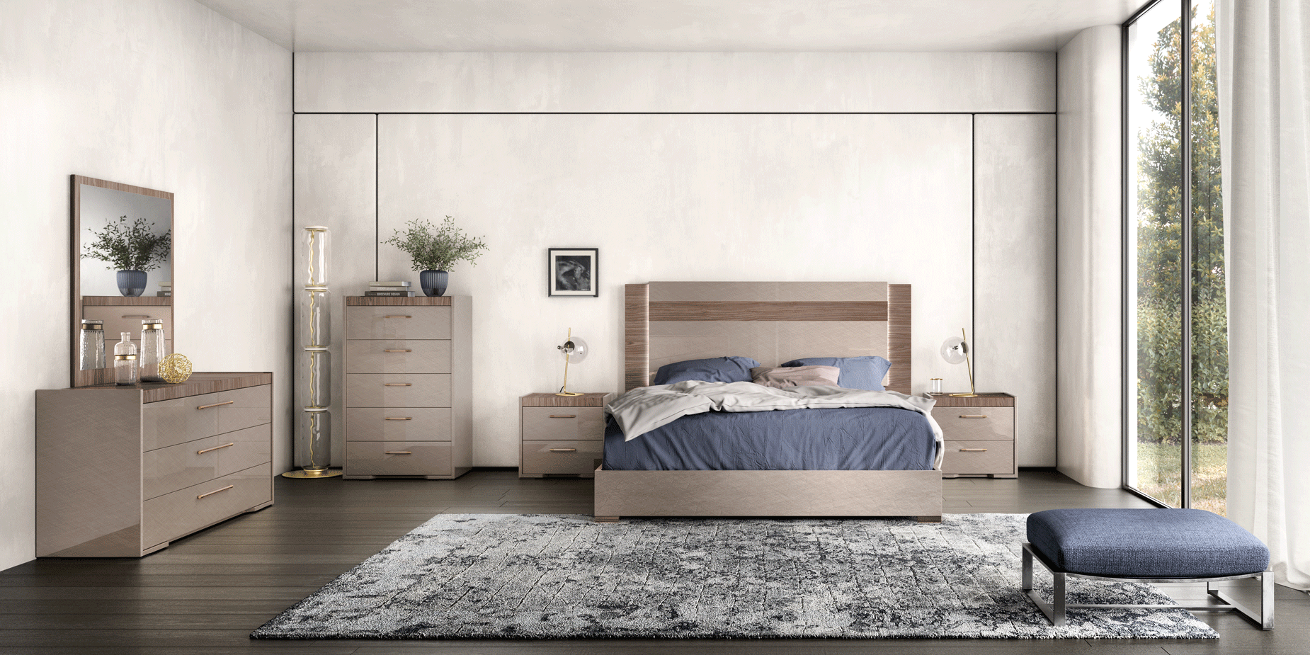 Status Nora Queen Size Bed with Light