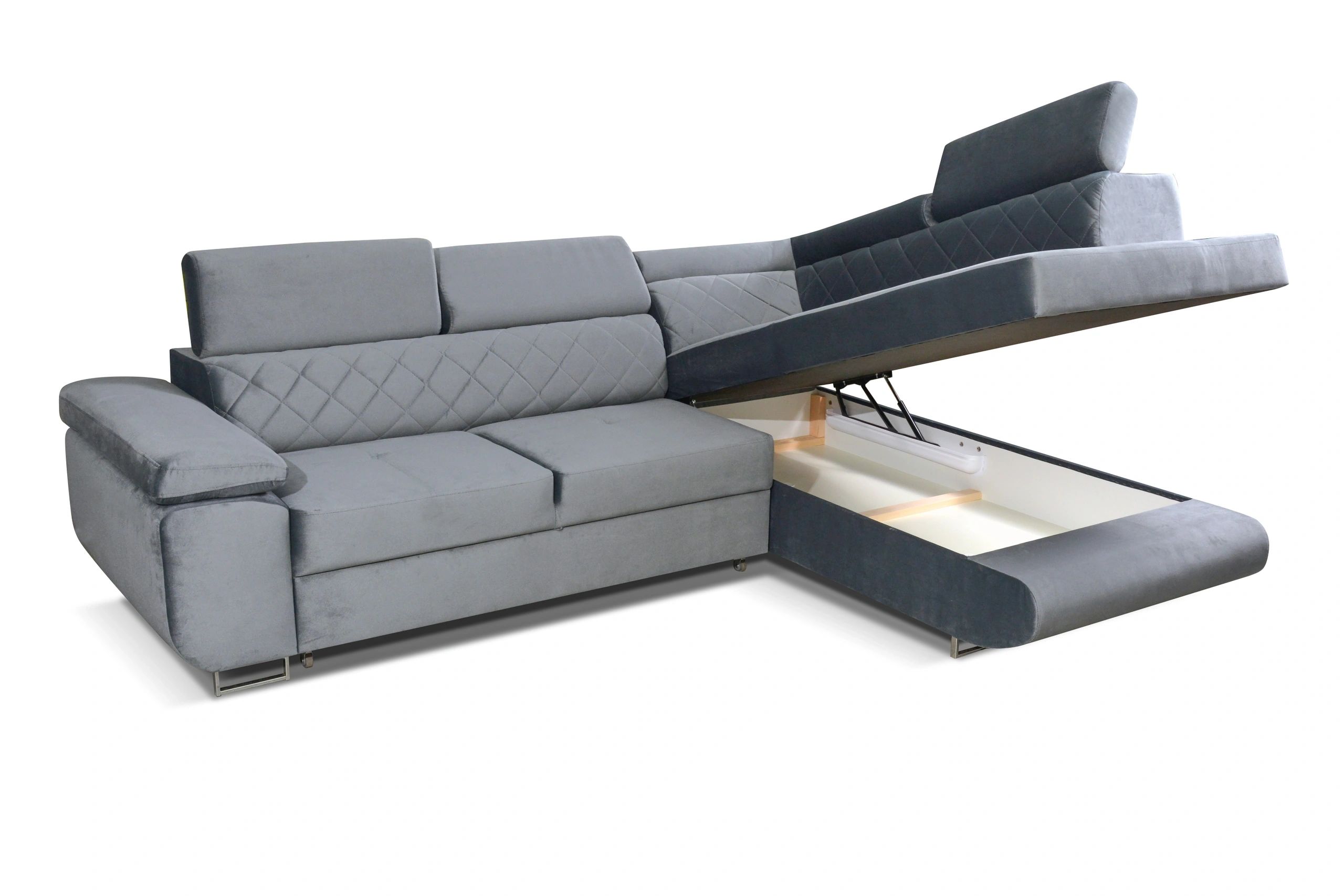 Styles Laguna Right-Facing Sectional - Gray, Microfiber/Microsuede
