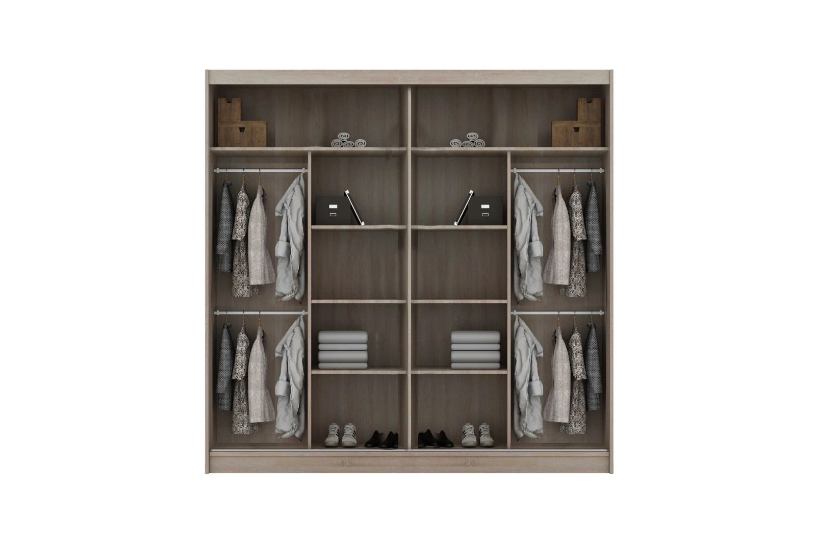 Styles Marika 80" Wardrobe - White Gloss, Manufactured Wood