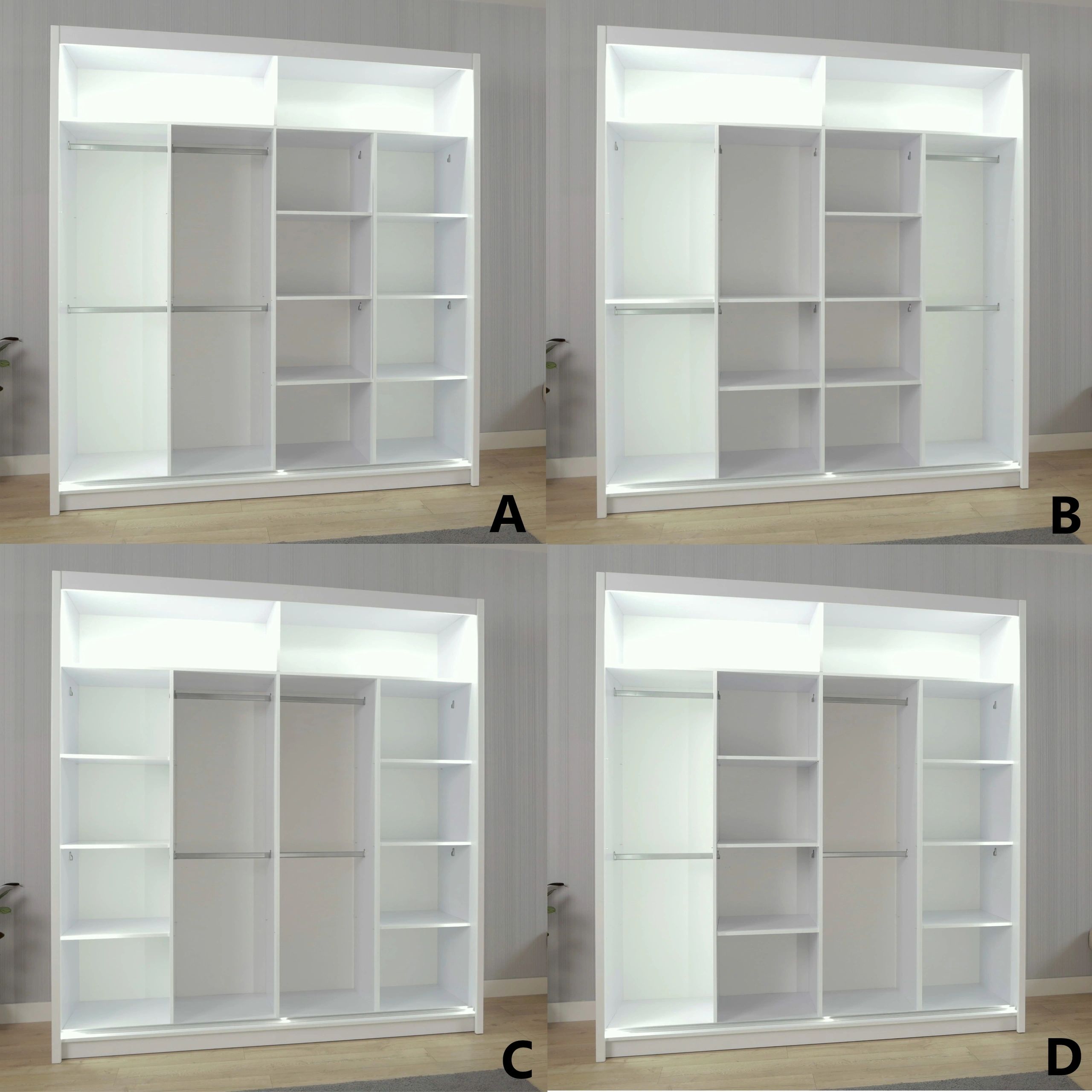 Styles Marika 80" Wardrobe - White Gloss, Manufactured Wood