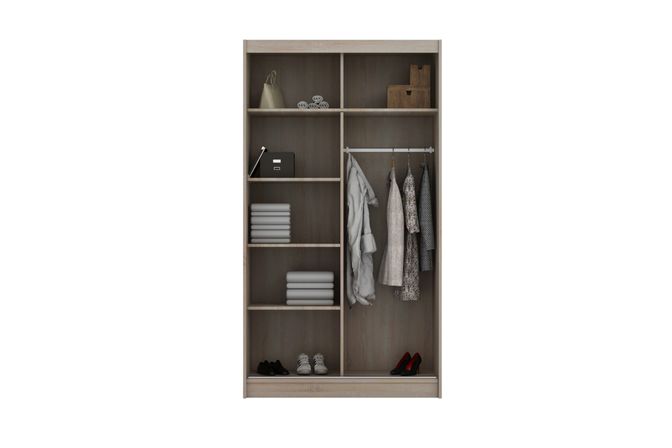 Styles Peso 47" Wardrobe - Gray, Manufactured Wood