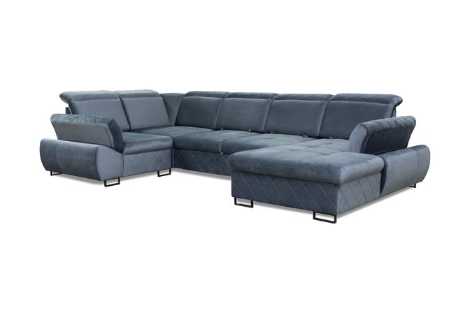 Styles Selly Right-Facing Sectional - Blue, Fabric