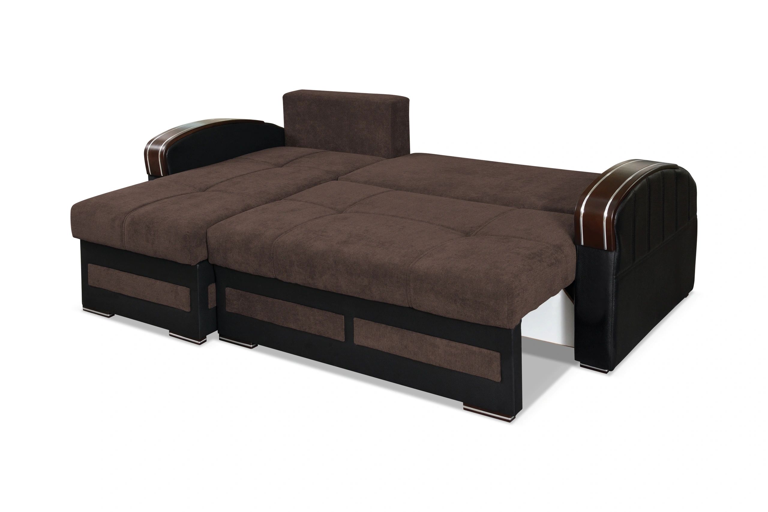 Styles Tommy Sectional - Brown, Velvet