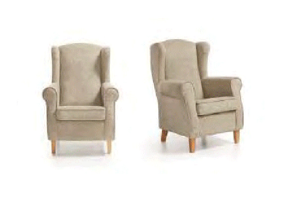 Suinta - Roble Solid Print Rocking Armchair in Fabric, Rolled/Round Arms