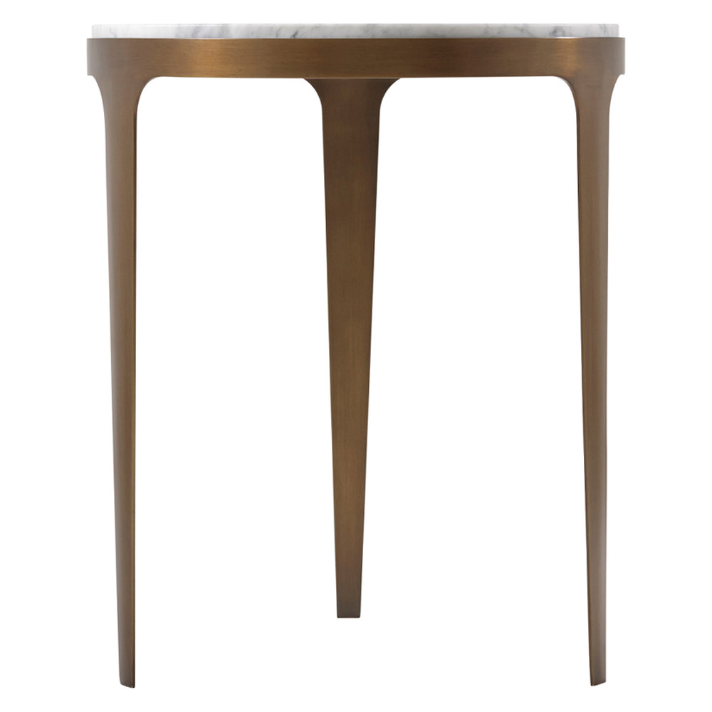 Theodore Alexander Gennaro Accent Table - Brushed Pyrite/White Marble