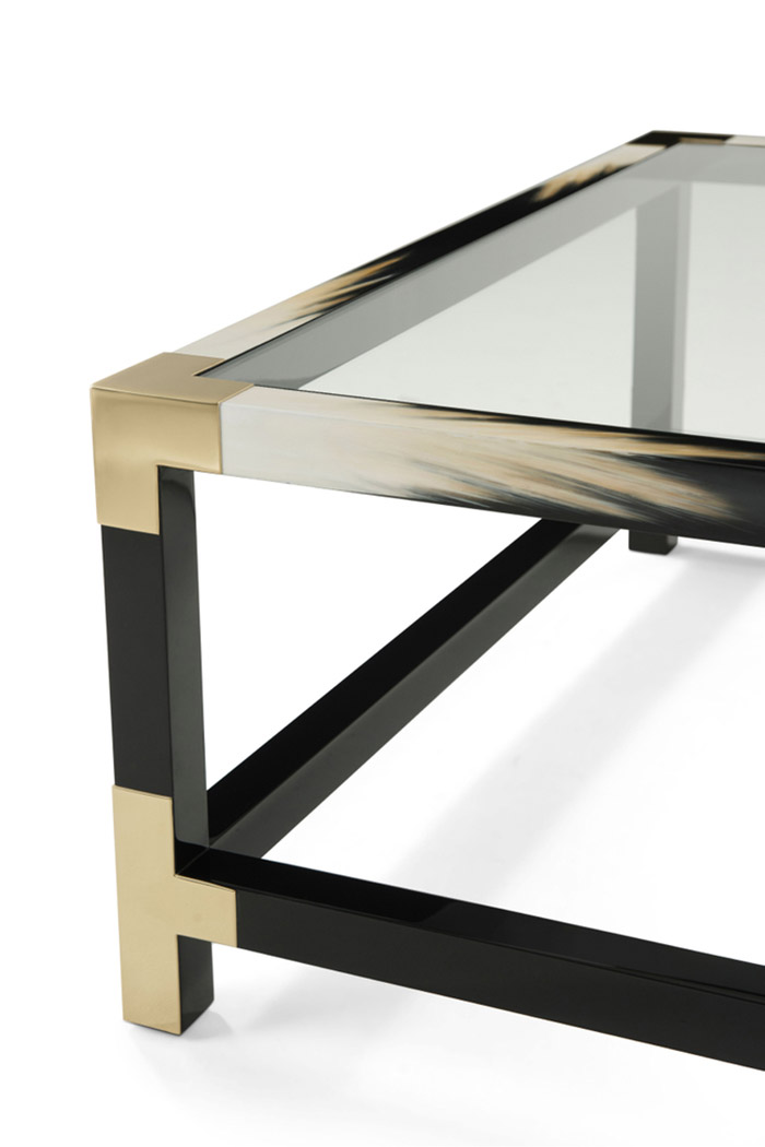 Theodore Alexander Cutting Edge Square Cocktail Table - Faux Horn