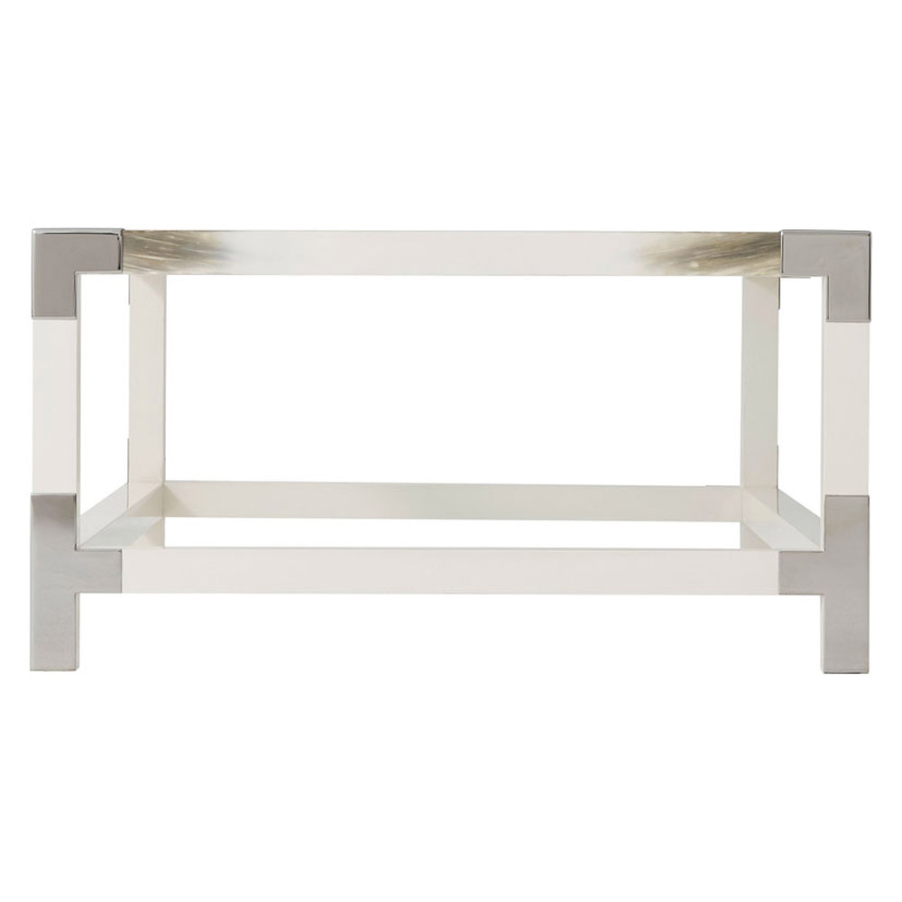 Theodore Alexander Cutting Edge Rectangular Cocktail Table - Longhorn White