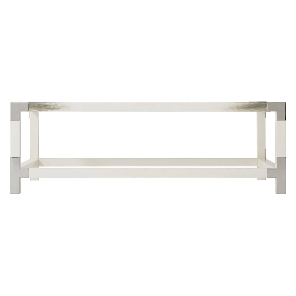 Theodore Alexander Cutting Edge Rectangular Cocktail Table - Longhorn White