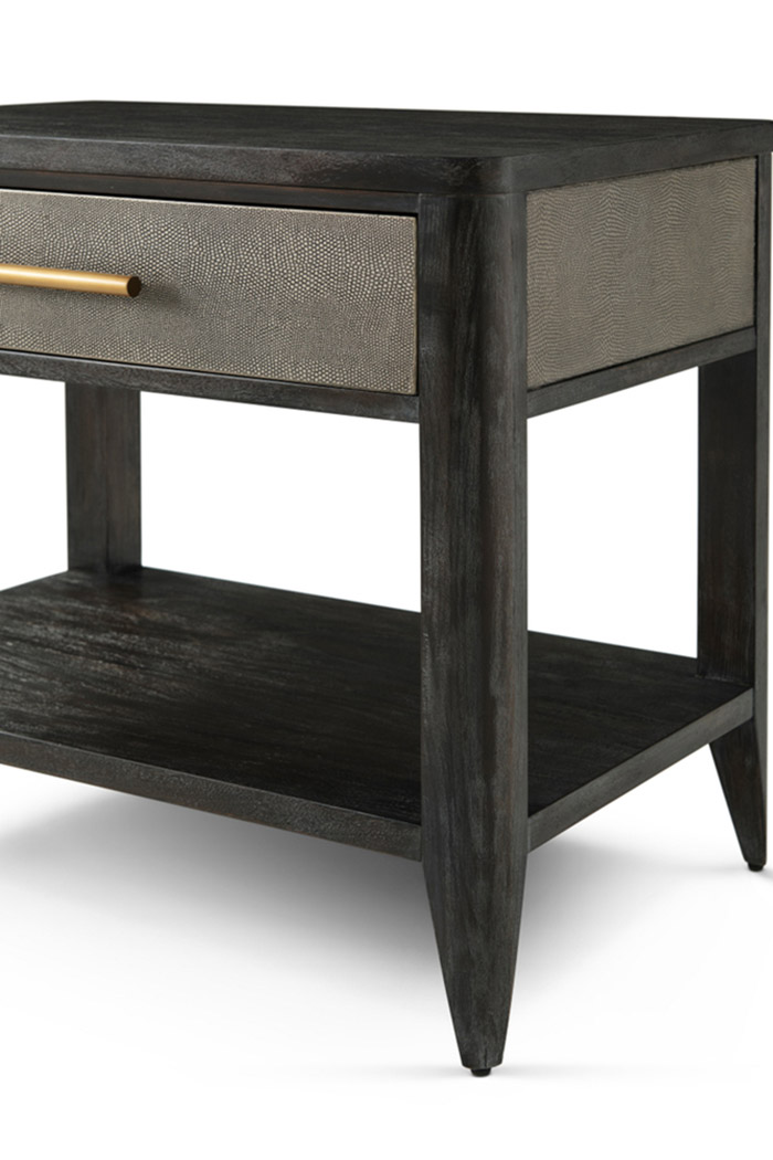 Theodore Alexander York Large Bed Side Table - Rowan/Brass