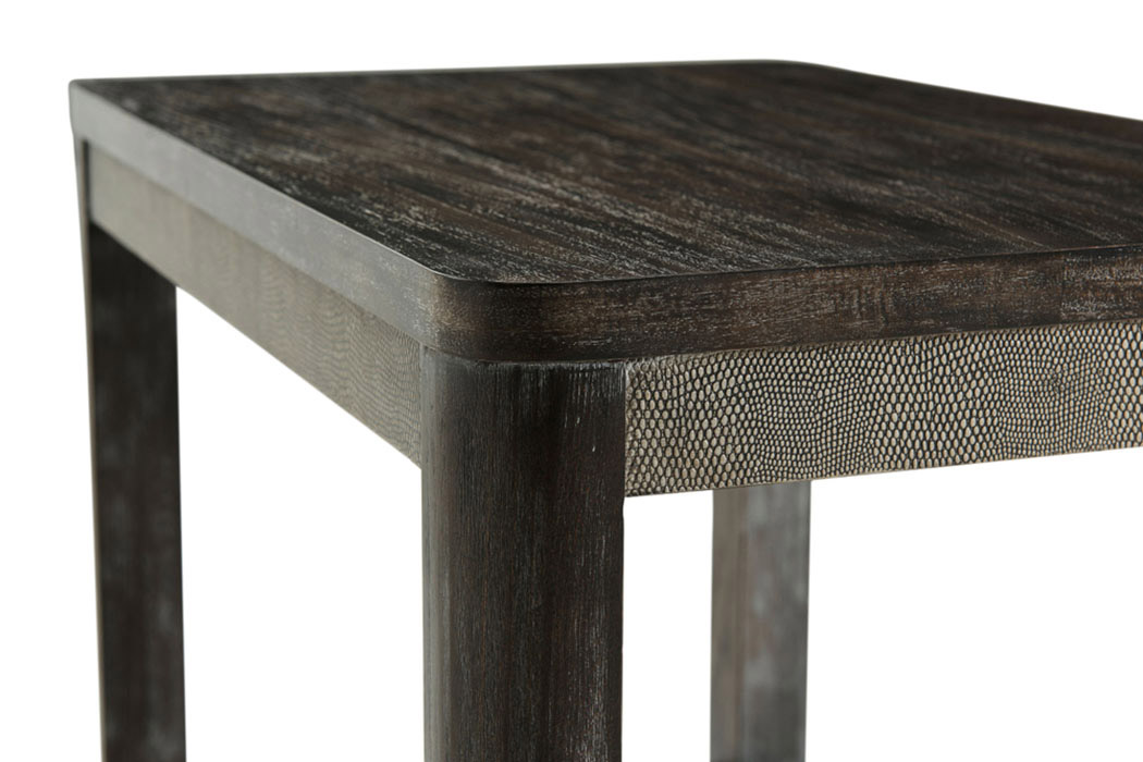 Theodore Alexander Riley Side Table - Rowan Finish/Komodo Leather
