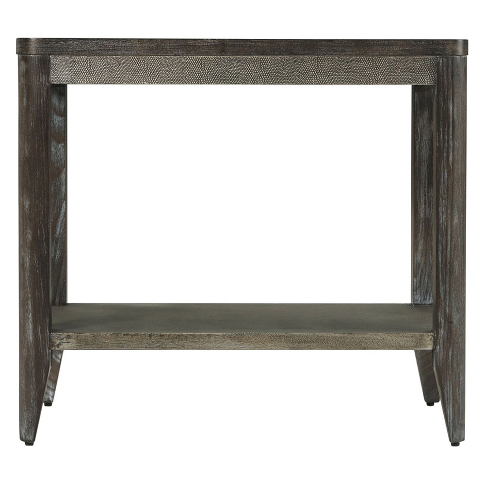 Theodore Alexander Riley Side Table - Rowan Finish/Komodo Leather