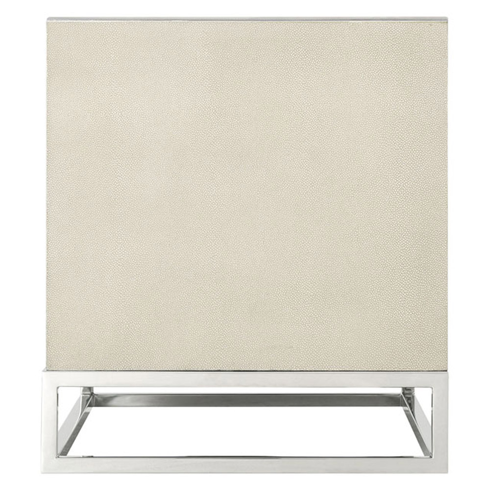 Theodore Alexander Blain Nightstand - Shagreen/Nickel
