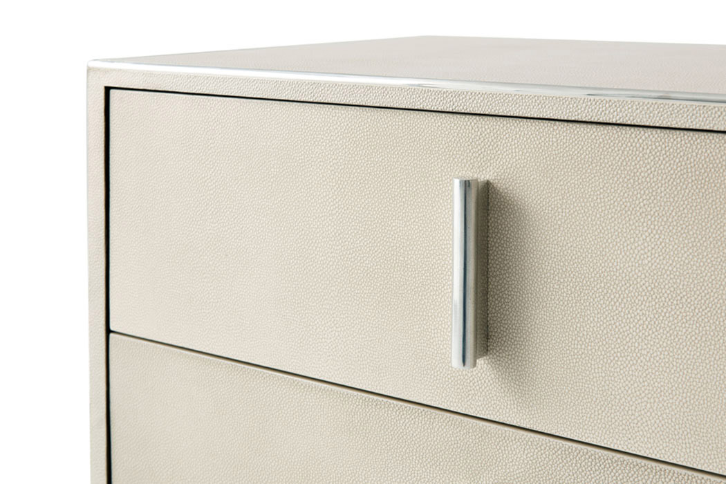 Theodore Alexander Blain Nightstand - Shagreen/Nickel
