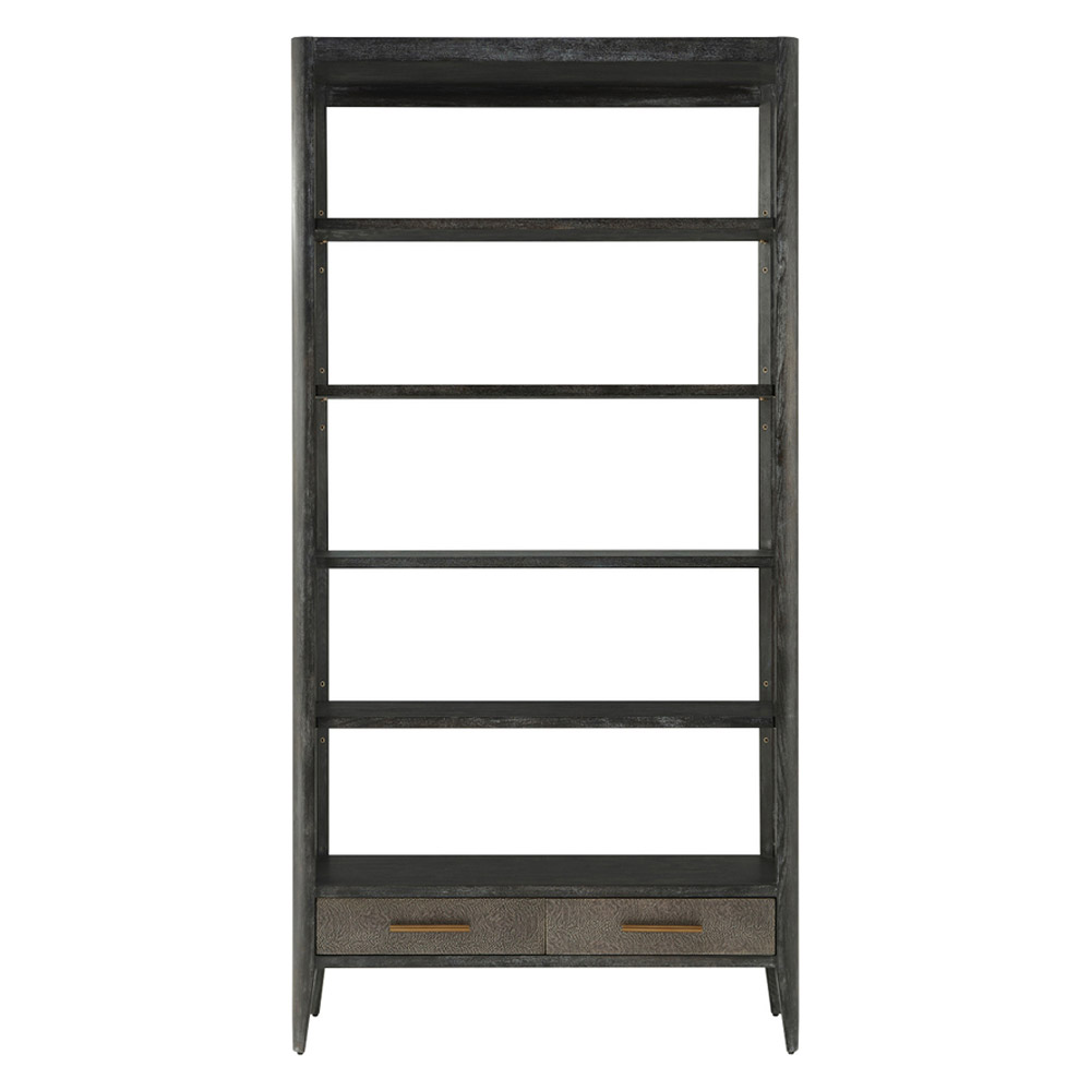 Theodore Alexander Driscoll Shelving Etagere - Rowan, Tempest/Brass