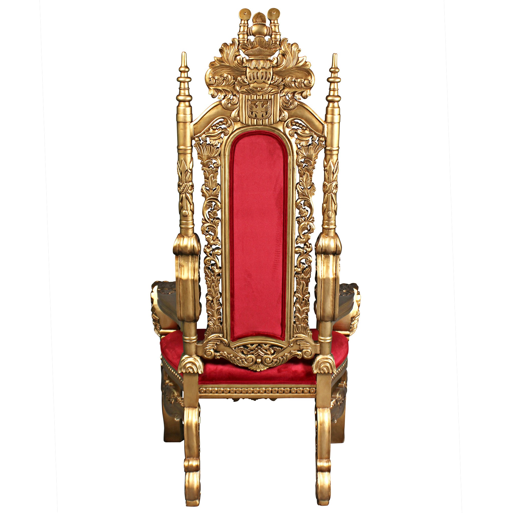 Toscano - Golden Lord Raffles Lion Throne Chair in Gold, Mahogany