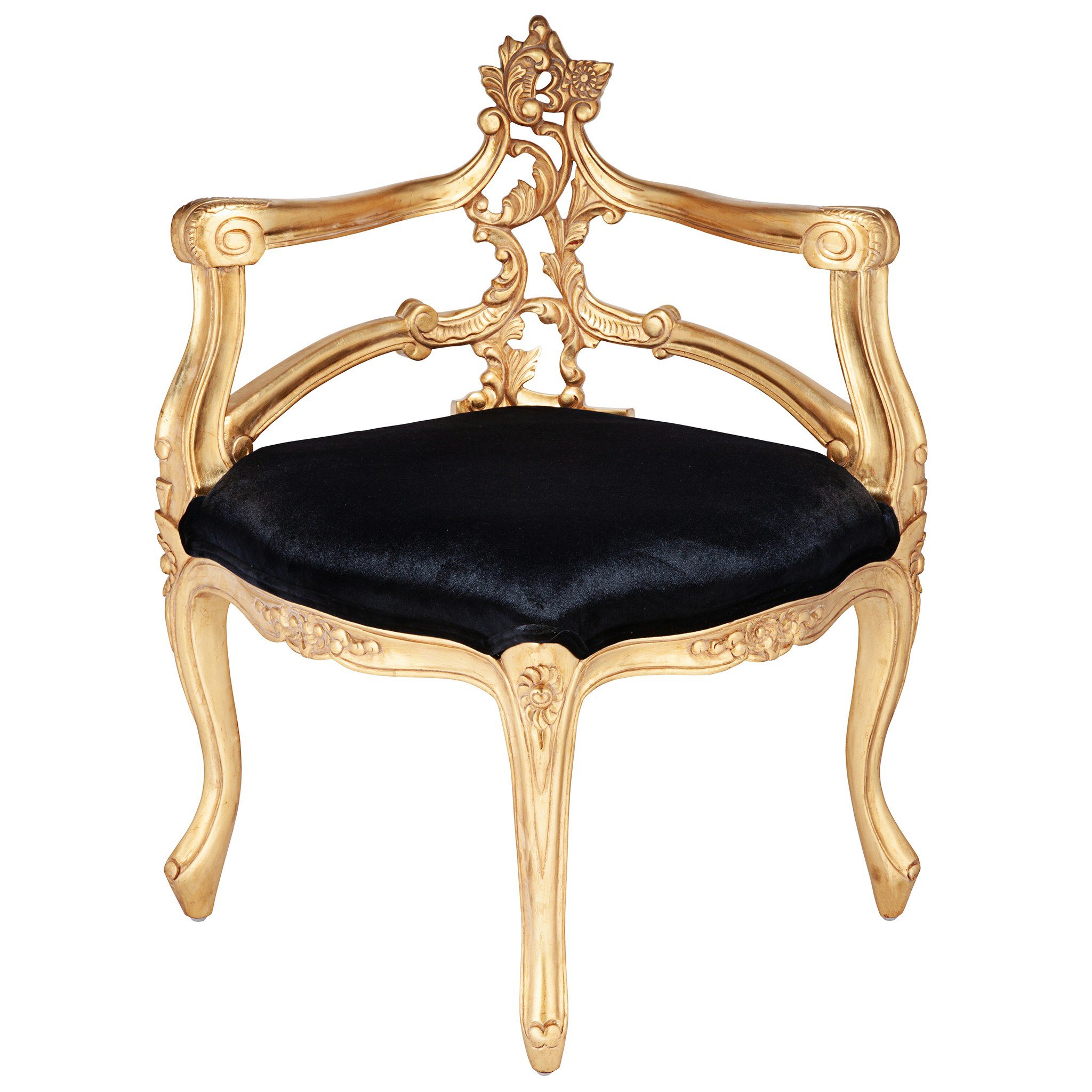 Toscano - French Salon Slipper Chair in Ebony/Gold, Velvet/Mahogany