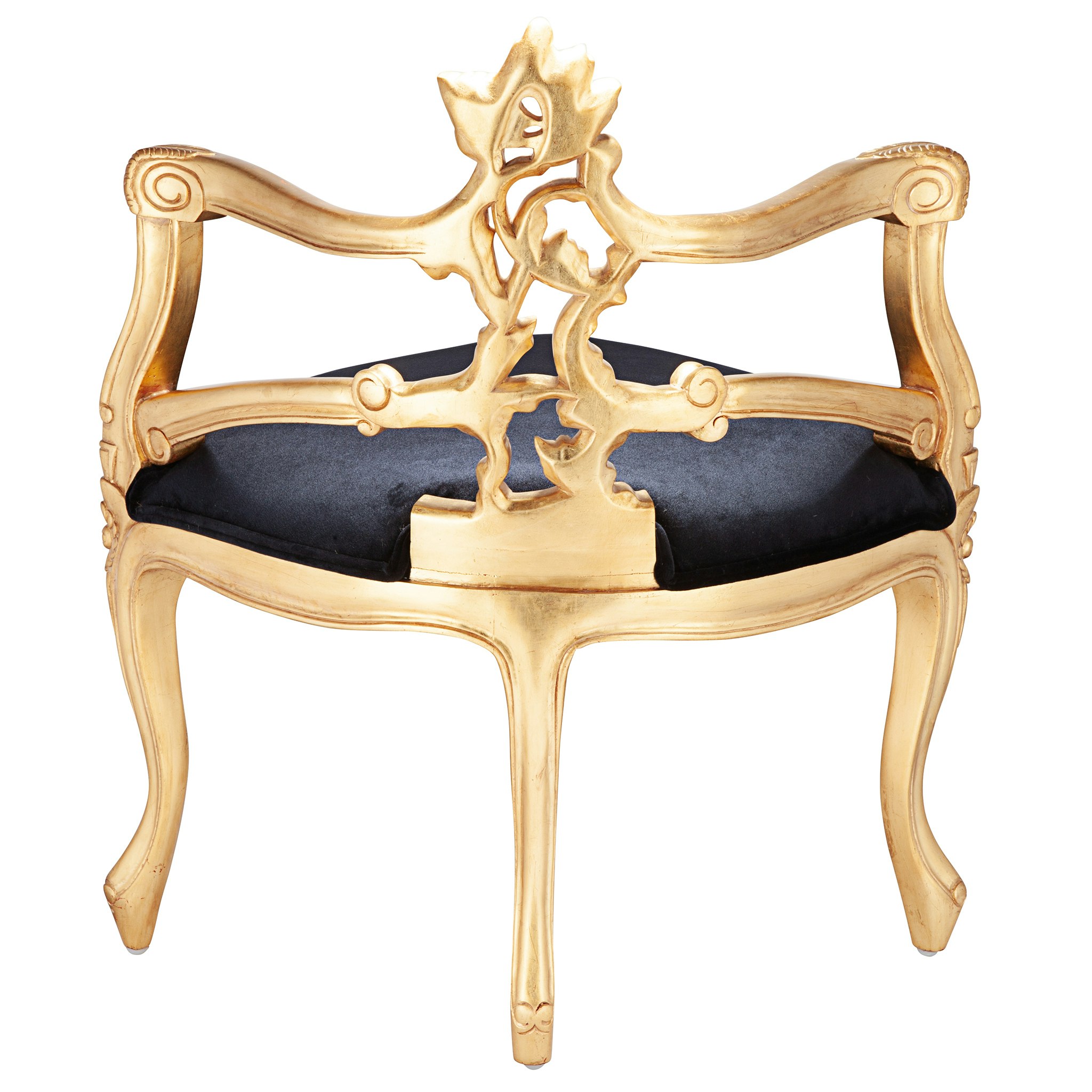 Toscano - French Salon Slipper Chair in Ebony/Gold, Velvet/Mahogany