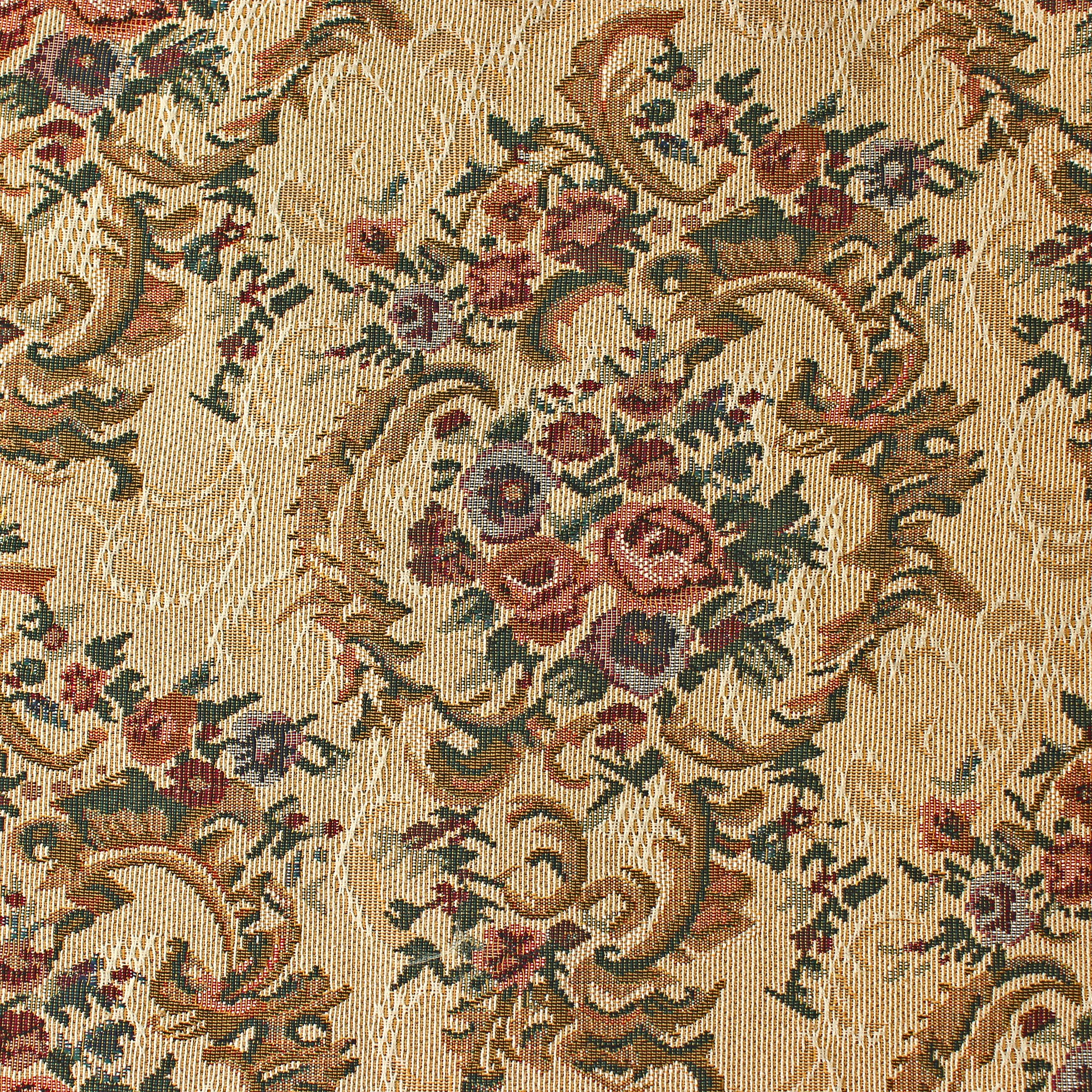 Toscano - Carved Rocaille Chair in Beige, Fabric/Mahogany