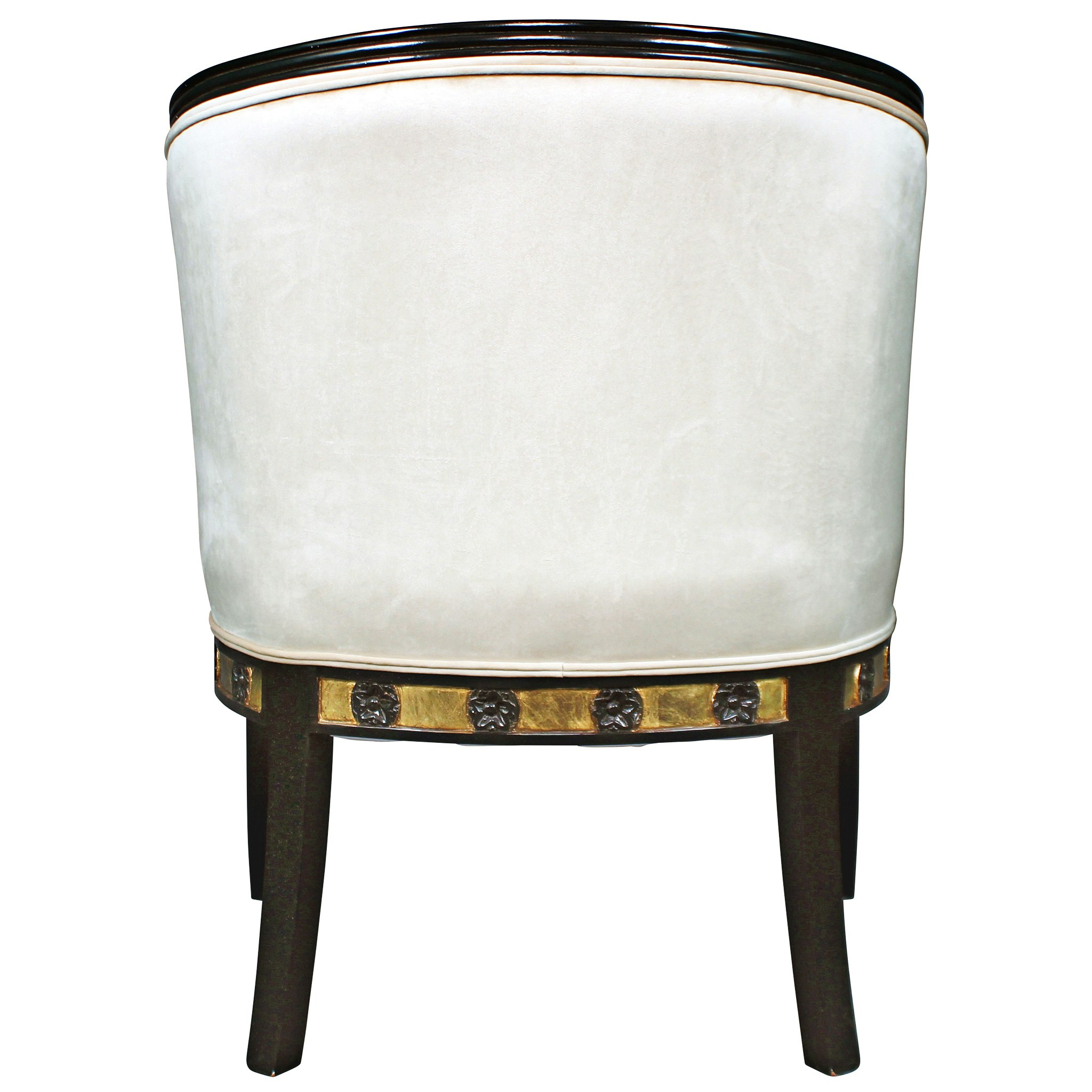 Toscano - Neoclassical Graceful Swans Tub Chair in Ivory, Velvet