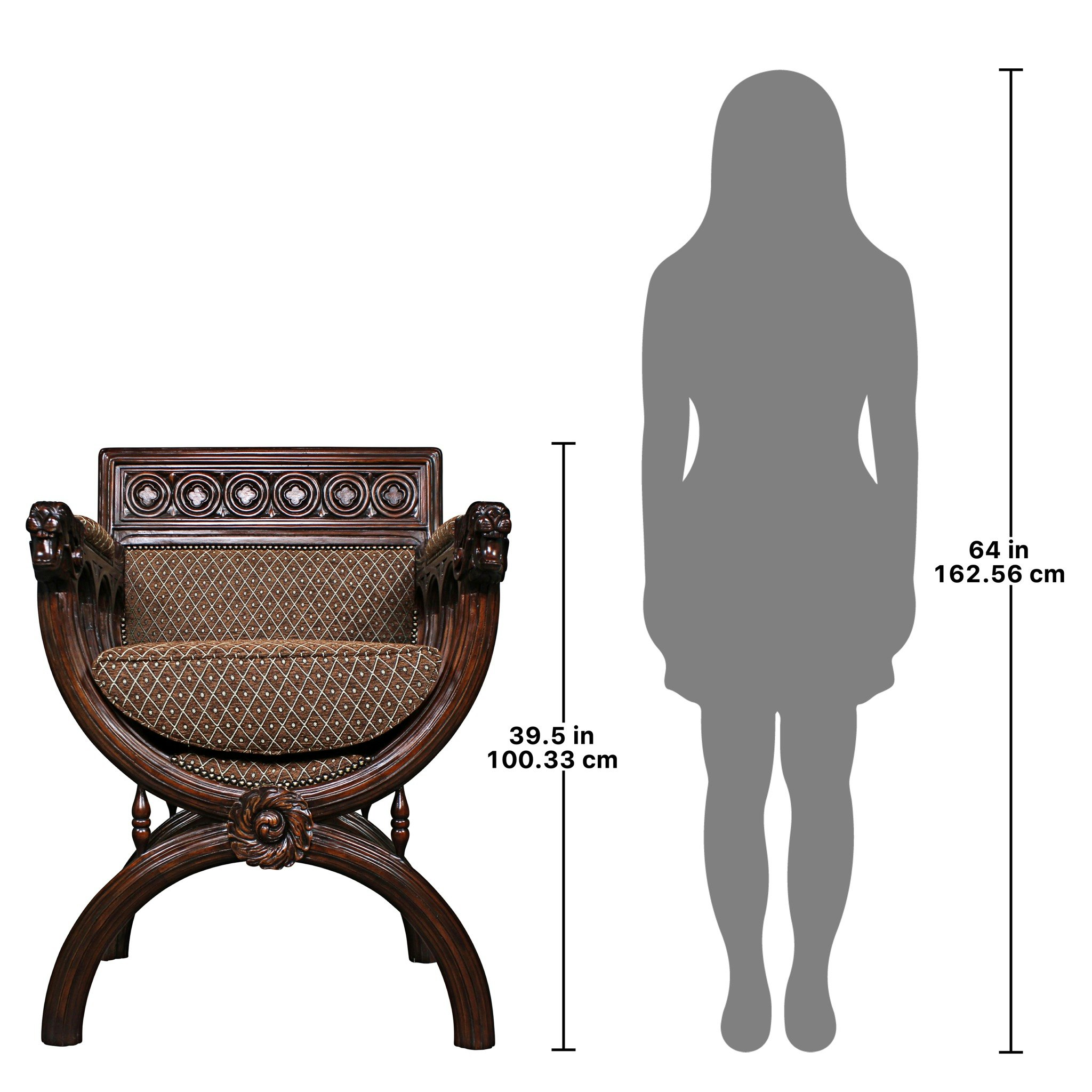 Toscano - Renaissance San Lorenzo Chair in Brown, Fabric/Mahogany