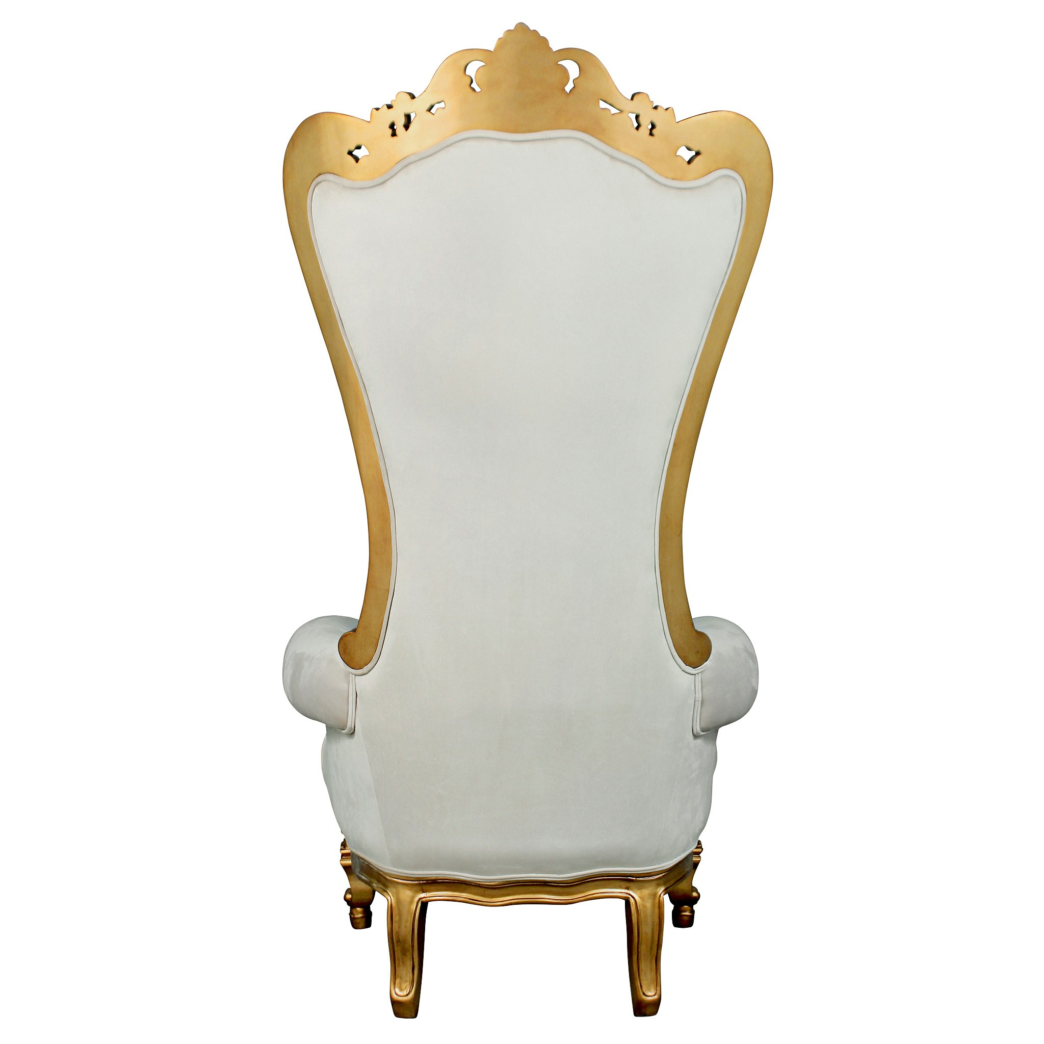 Toscano - Contessa Stylish Baroque Throne Chair in Ivory, Velvet
