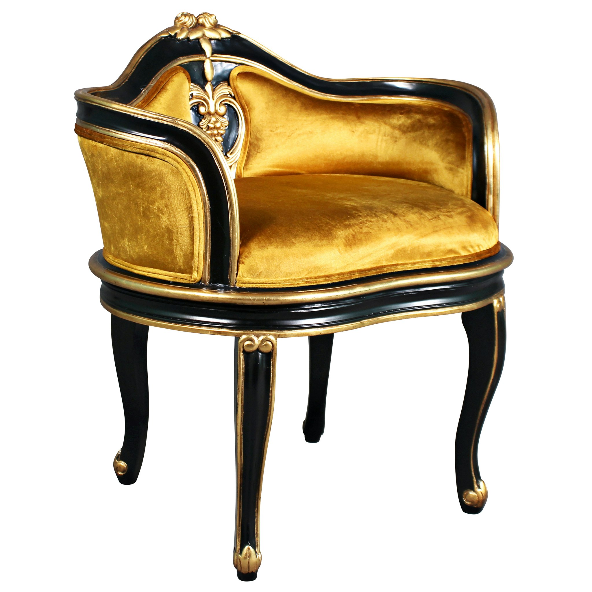 Toscano - Royal Soubrette Chair in Gold, Velvet