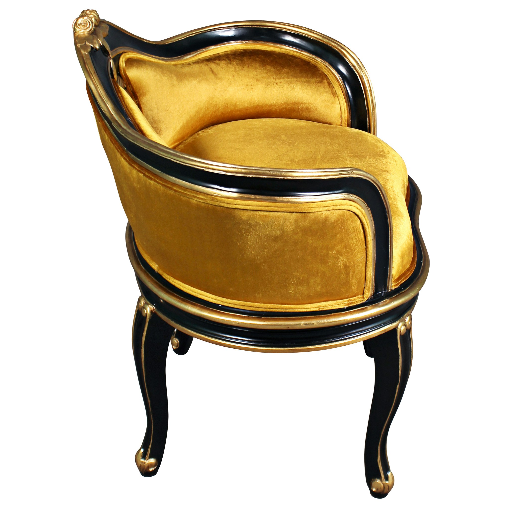 Toscano - Royal Soubrette Chair in Gold, Velvet