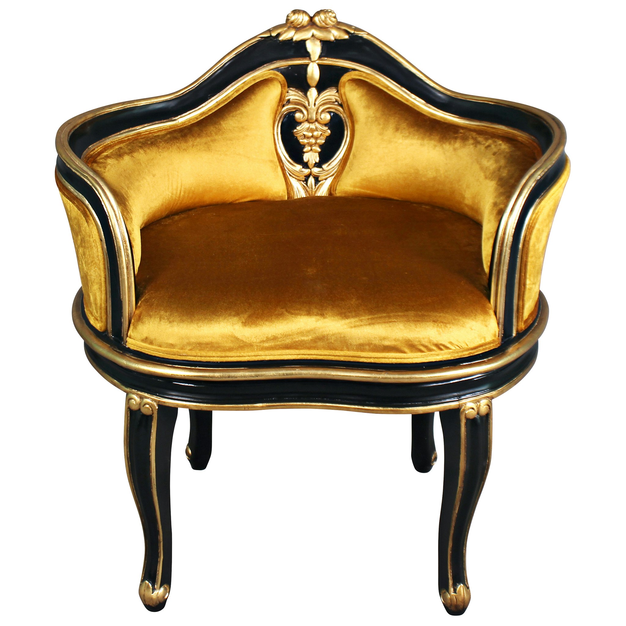 Toscano - Royal Soubrette Chair in Gold, Velvet
