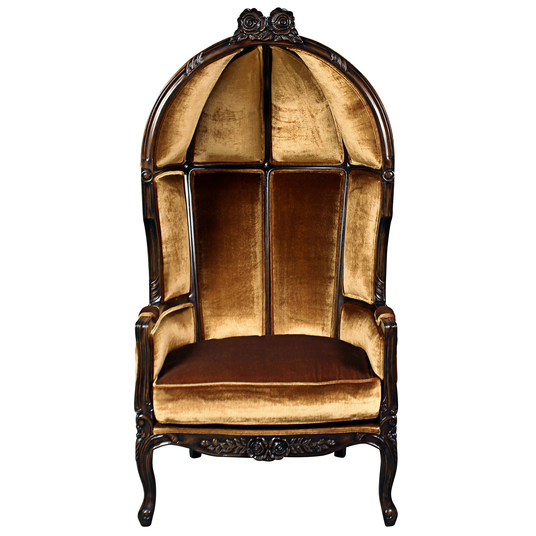 Toscano - Victorian-Style Lady Alcott Balloon Chair in Walnut, Mahogany