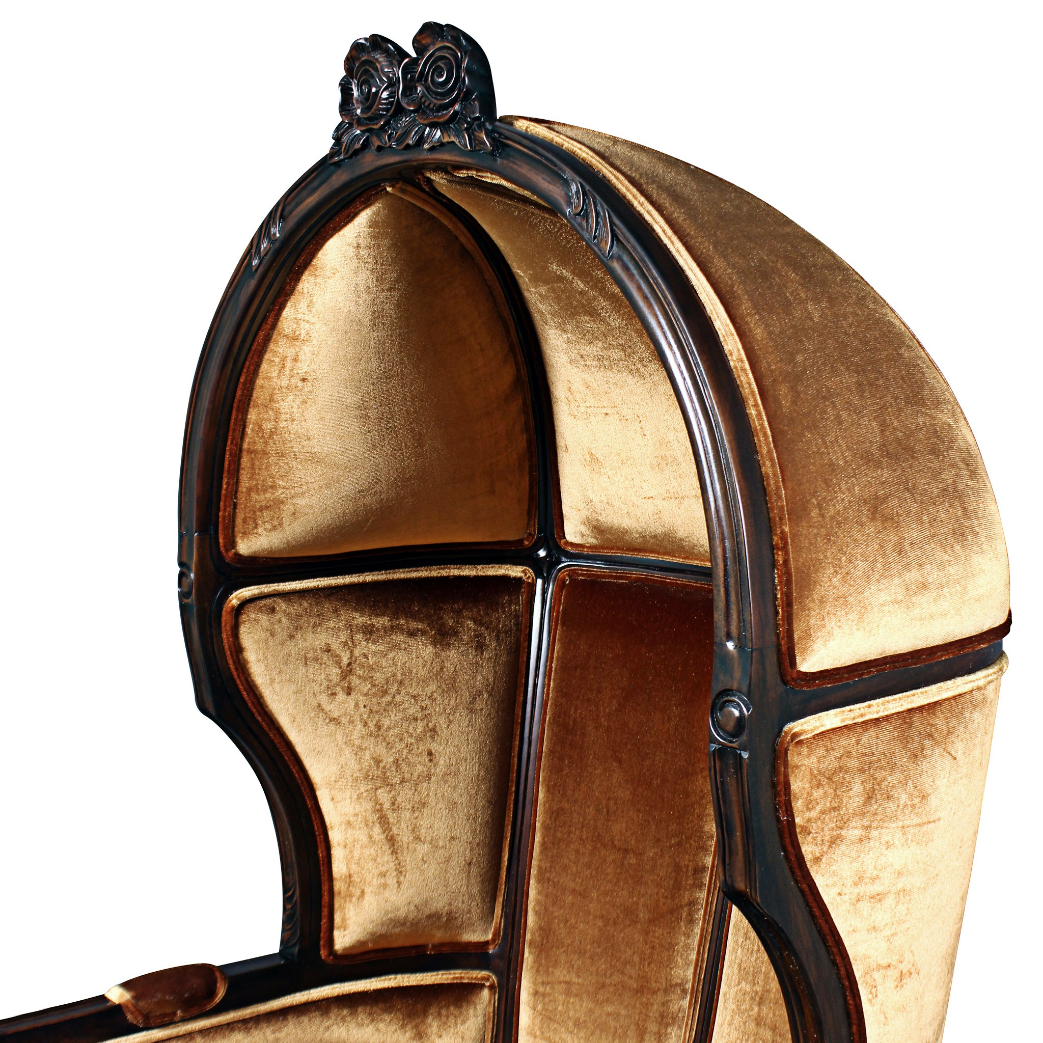 Toscano - Victorian-Style Lady Alcott Balloon Chair in Walnut, Mahogany