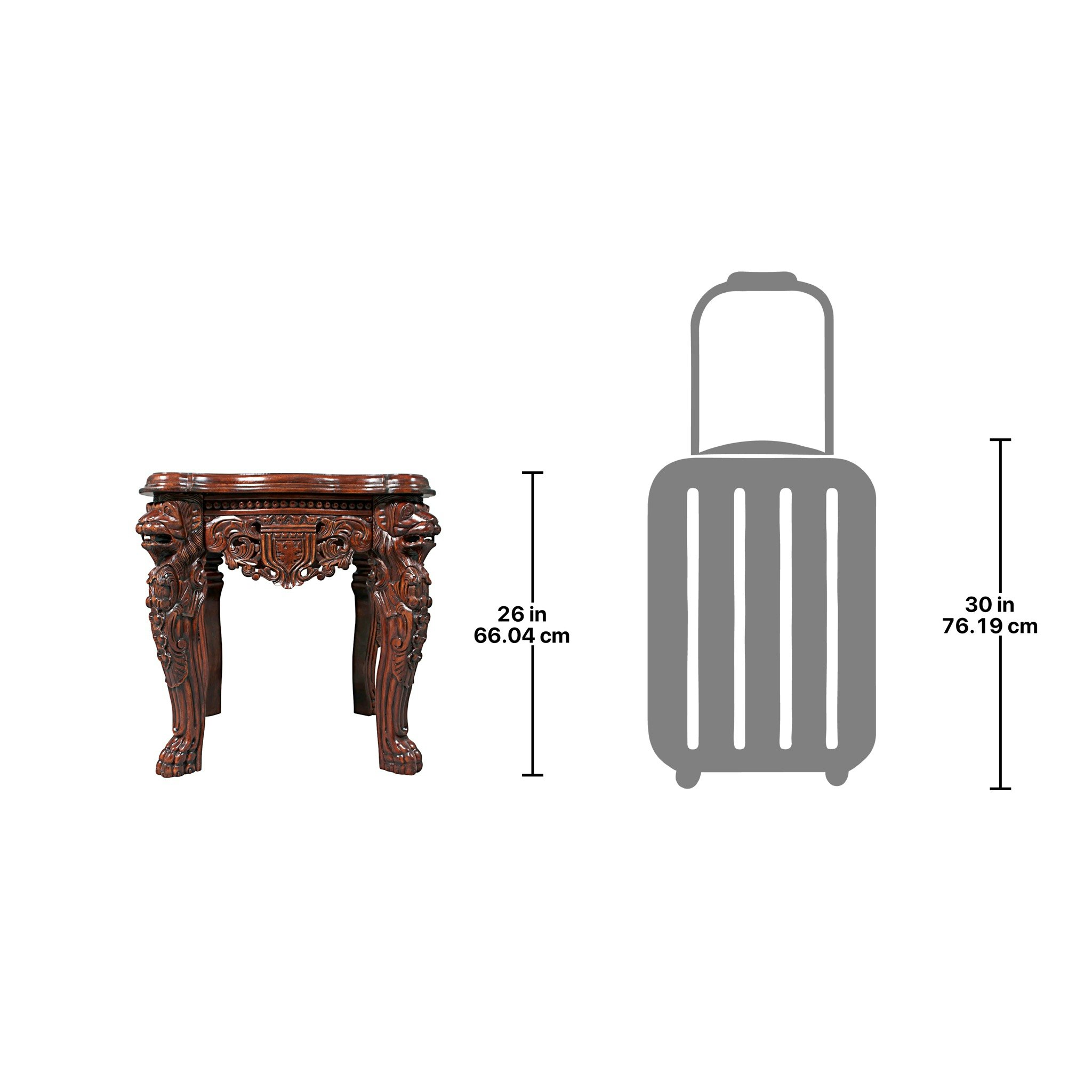 Toscano - Lord Raffles Grande Hall Lion Leg Side Table in Mahogany