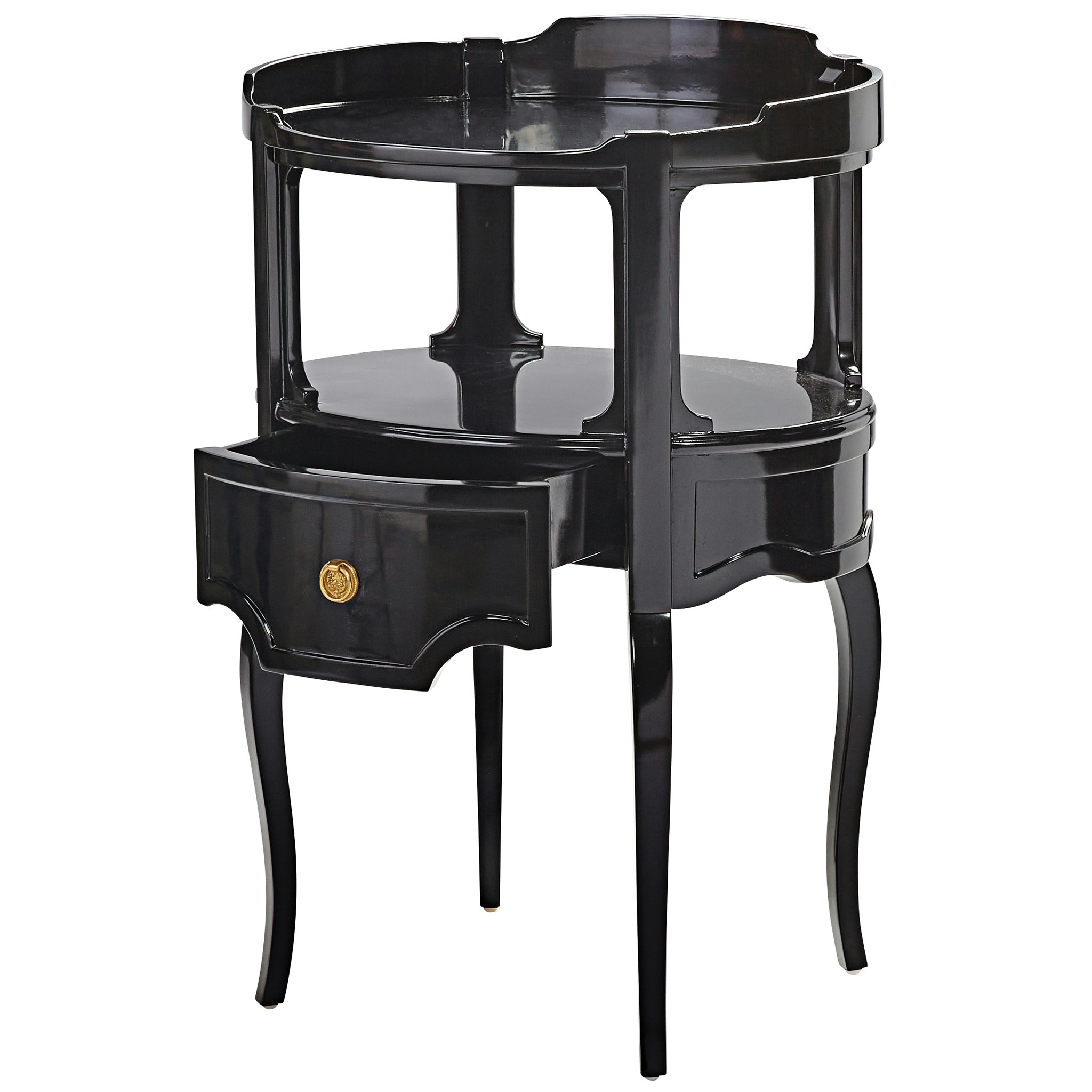 Toscano - Adoree French Occasional Side Table in Black, Mahogany