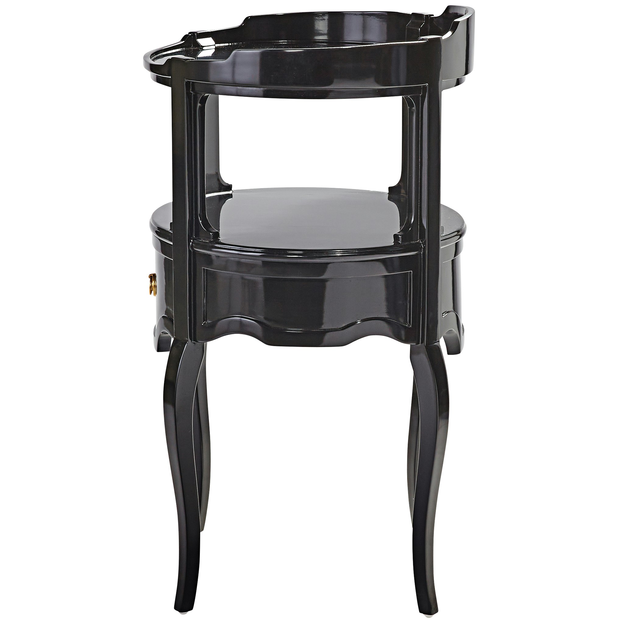 Toscano - Adoree French Occasional Side Table in Black, Mahogany