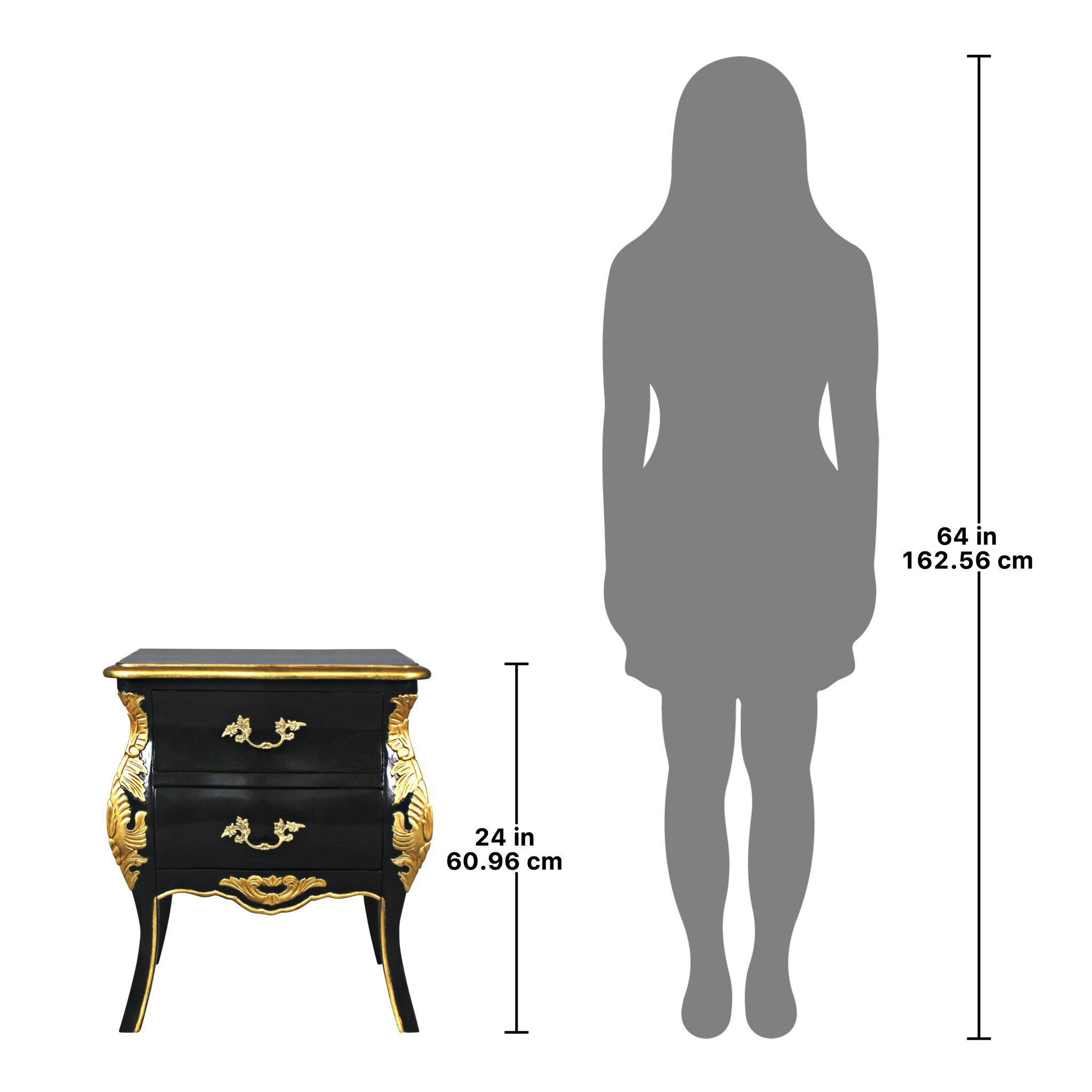 Toscano - Saint-Honore Bombe Nightstand Side Table in Mahogany
